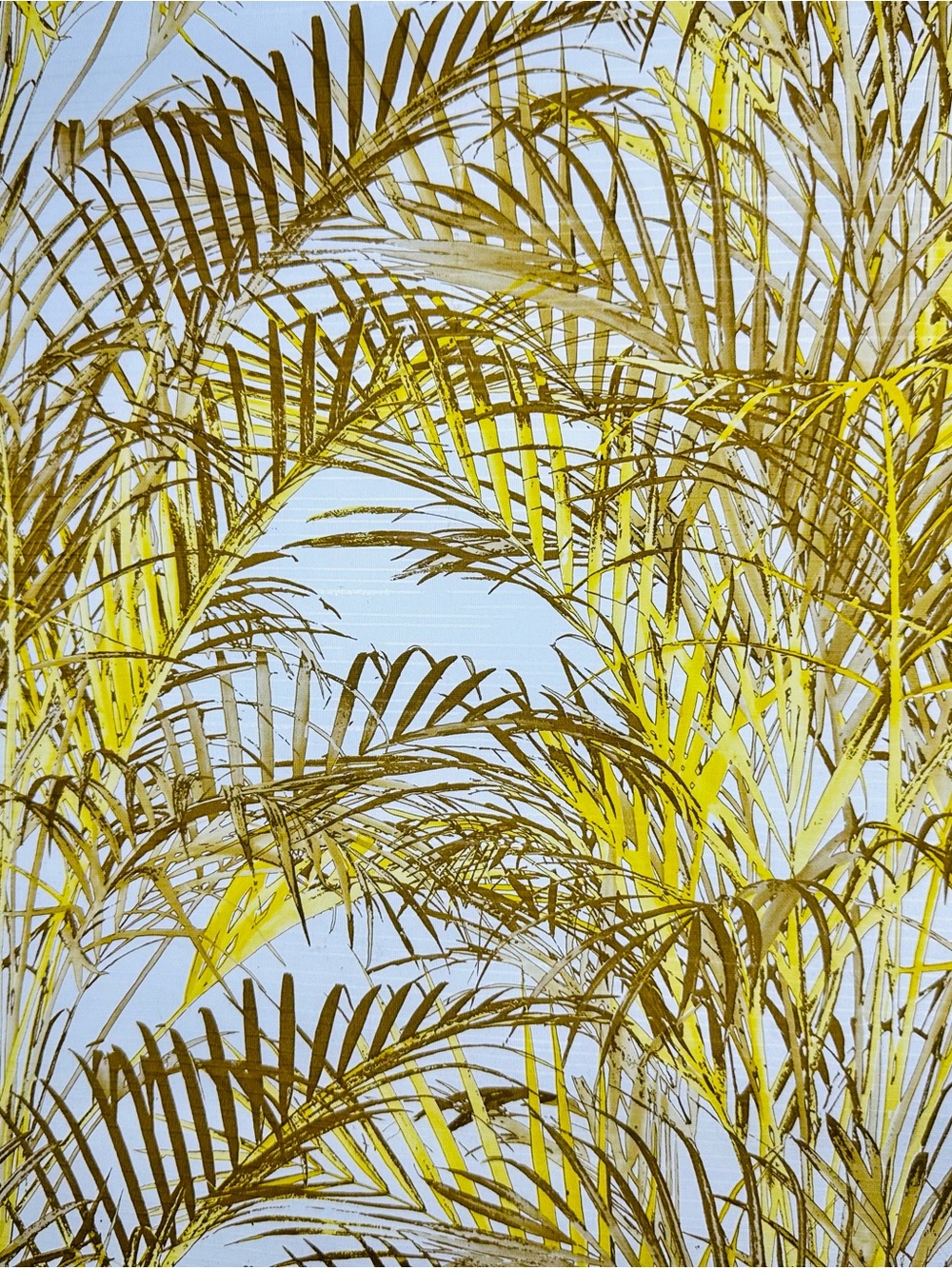 Vintage Tiki Retro Jungle Palm Frond Wallpaper Roll MCM 1970s Tropical NOS